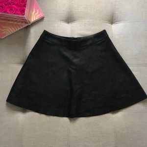 Black Leather Skater Skirt